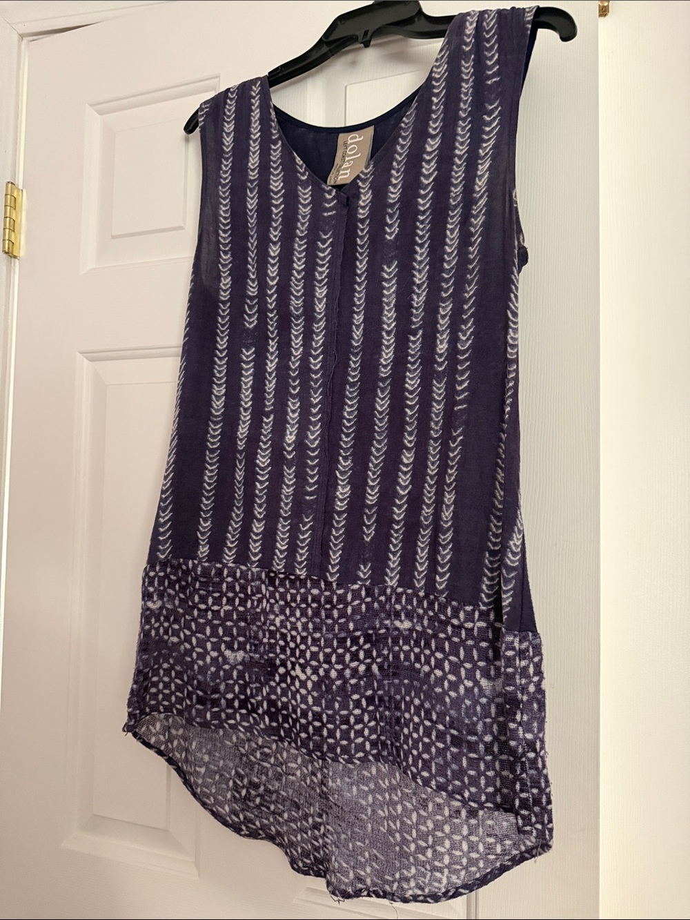 dolan Purple Patterned Sleeveless Tunic Tank